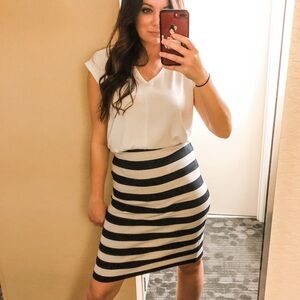 Ann Taylor Stripped Pencil Skirt